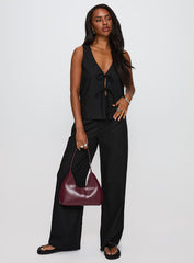 Elegance Tie Front Set Black
