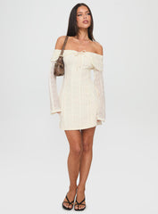 Colettie Long Sleeve Mini Dress Cream