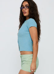Suzu Knit Top Light Blue