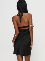 Tempeste Halter Mini Dress Black