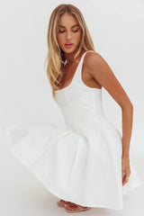 Get My Attention A-Line Mini Dress White