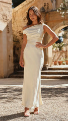Auria Off Shoulder Maxi Dress - Yellow