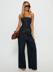 Sweetness Strapless Top Indigo
